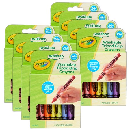 Crayola Washable Tripod Grip Crayons, 64PK 81-1460